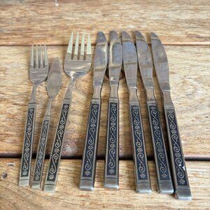 Oneida SSS flatware MIDNIGHT Stainless Set of 8 replacement pieces